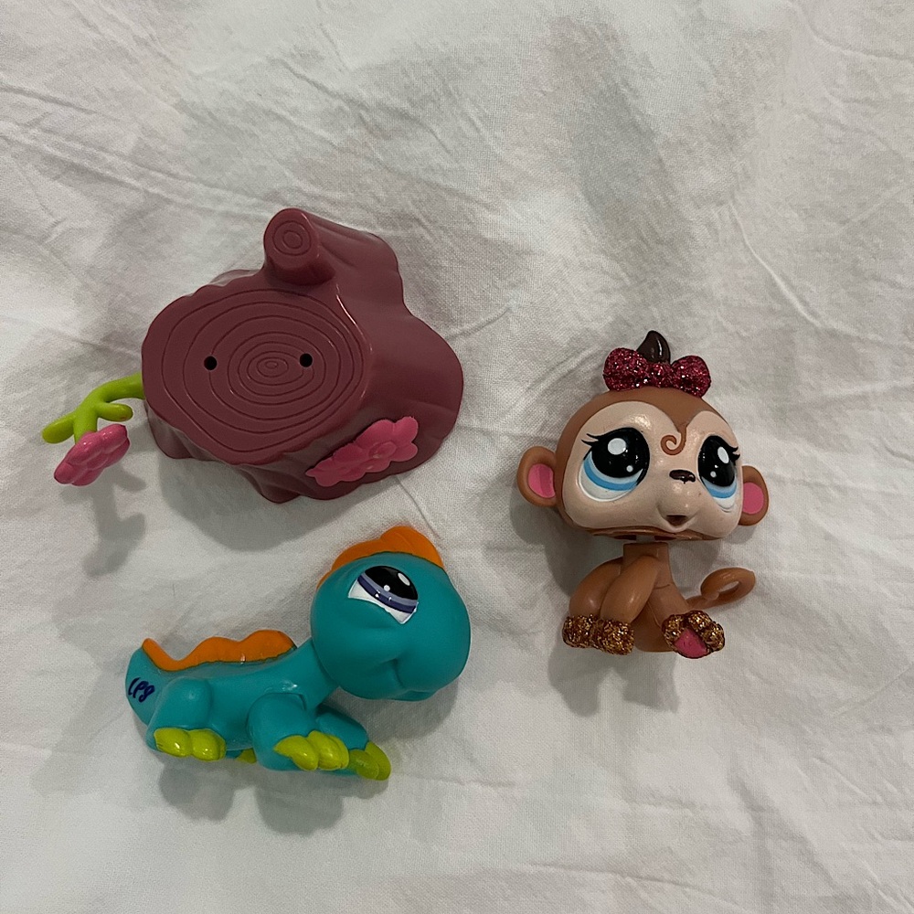 Littlest Pet Shop Pretty Pairs Glitter Monkey & Iguana (#2346)